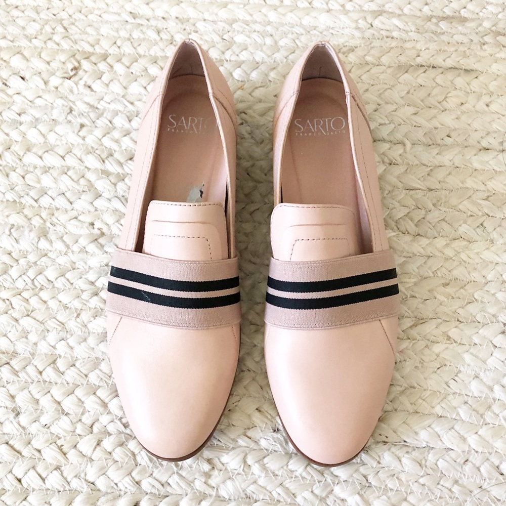 Franco Sarto Blush Leather Loafer Flats